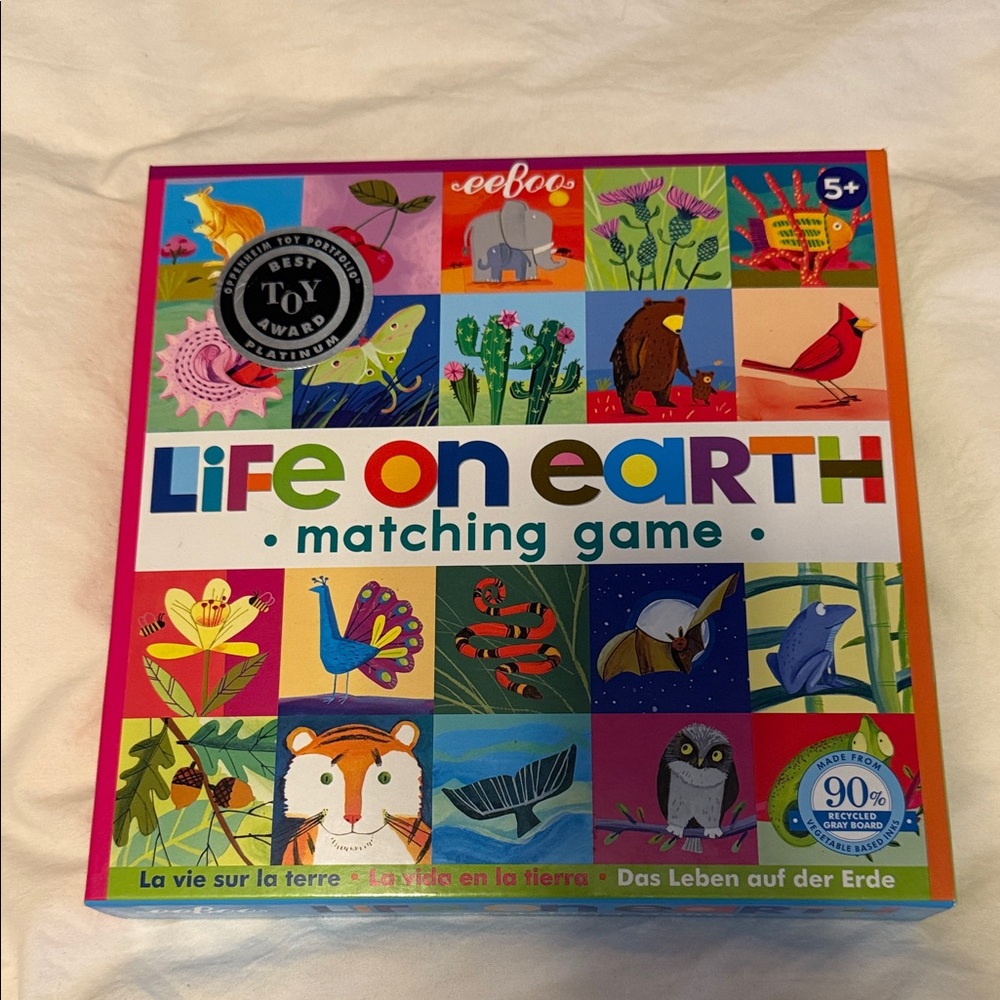 Eeboo Life on Earth Matching Game - Colorful Educational Game